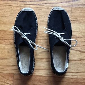 Black Soludos Derby Lace-Up Espadrilles